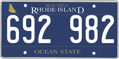 RI license plate 692982