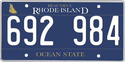 RI license plate 692984