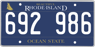 RI license plate 692986