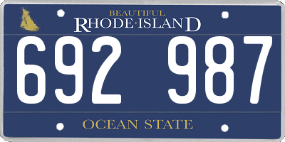 RI license plate 692987