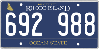 RI license plate 692988