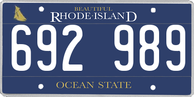 RI license plate 692989