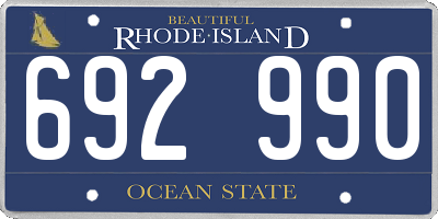RI license plate 692990