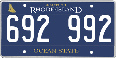 RI license plate 692992