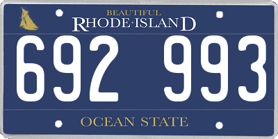 RI license plate 692993