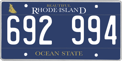 RI license plate 692994