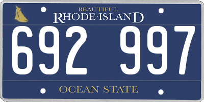RI license plate 692997