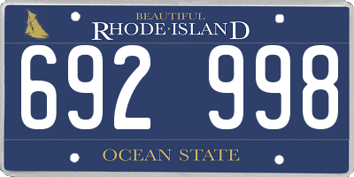 RI license plate 692998