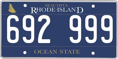 RI license plate 692999