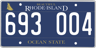 RI license plate 693004