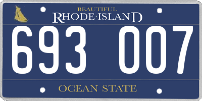 RI license plate 693007