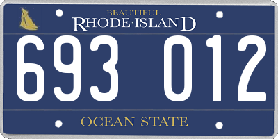 RI license plate 693012