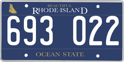 RI license plate 693022