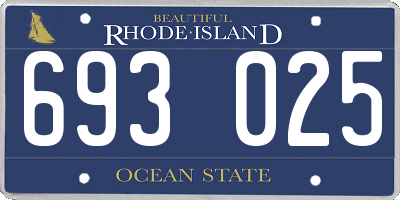RI license plate 693025
