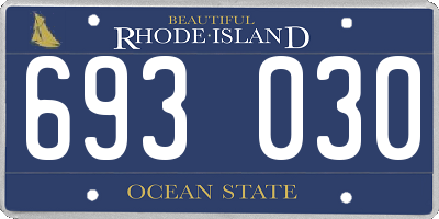 RI license plate 693030