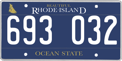 RI license plate 693032