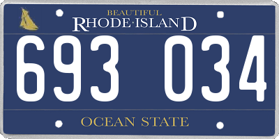 RI license plate 693034