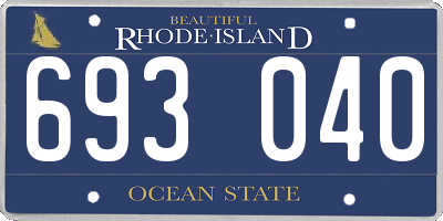 RI license plate 693040