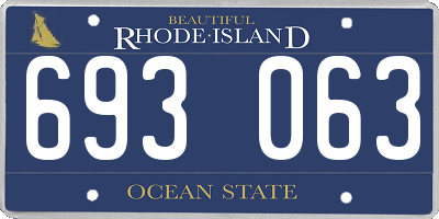 RI license plate 693063