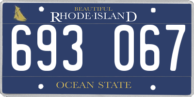 RI license plate 693067