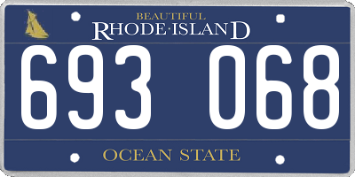 RI license plate 693068