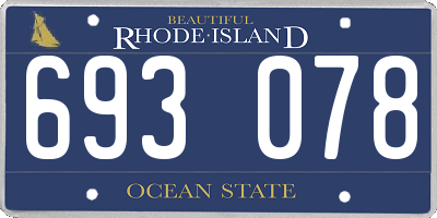 RI license plate 693078