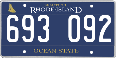 RI license plate 693092