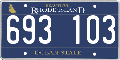 RI license plate 693103