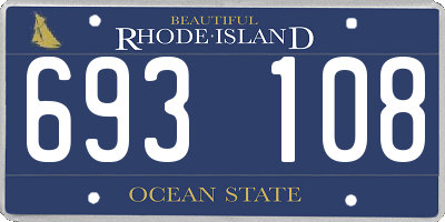 RI license plate 693108