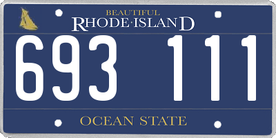 RI license plate 693111