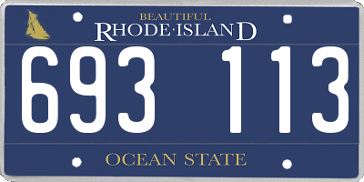 RI license plate 693113