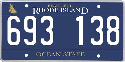 RI license plate 693138