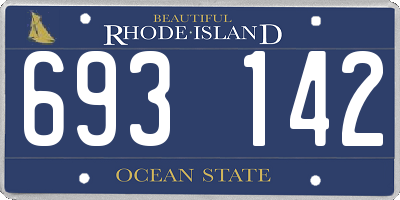 RI license plate 693142