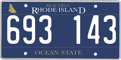 RI license plate 693143