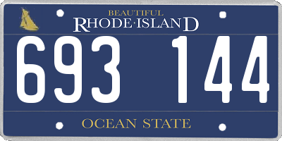 RI license plate 693144