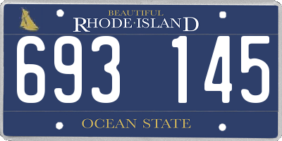RI license plate 693145