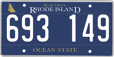 RI license plate 693149