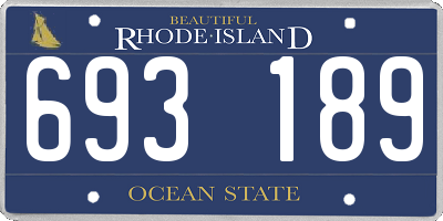 RI license plate 693189