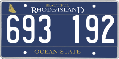 RI license plate 693192