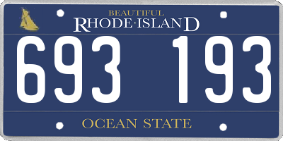 RI license plate 693193