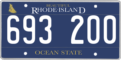 RI license plate 693200