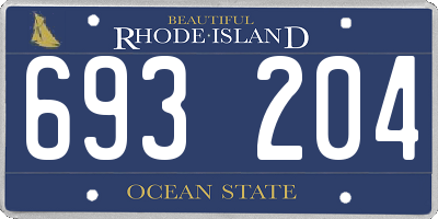 RI license plate 693204