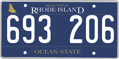 RI license plate 693206