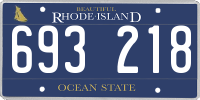 RI license plate 693218
