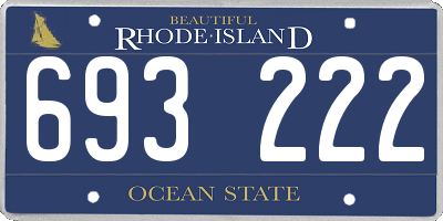 RI license plate 693222