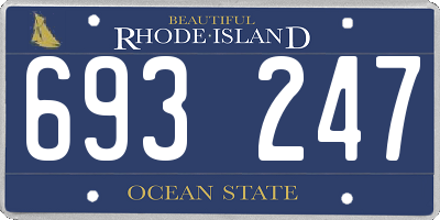 RI license plate 693247