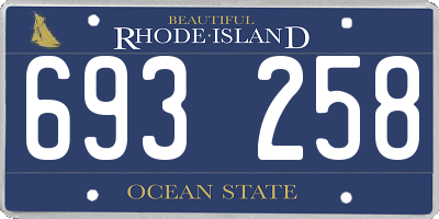 RI license plate 693258