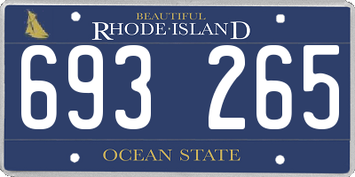 RI license plate 693265