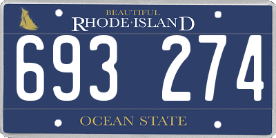RI license plate 693274