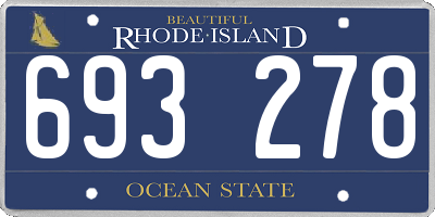 RI license plate 693278